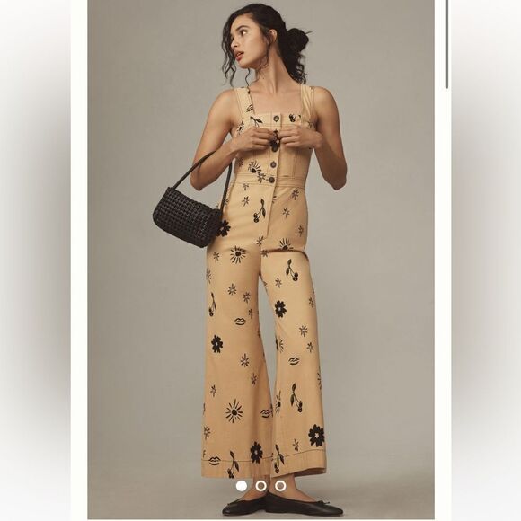 Anthropologie The Portside Button-Front Jumpsuit by Maeve NWT - Picture 1 of 9